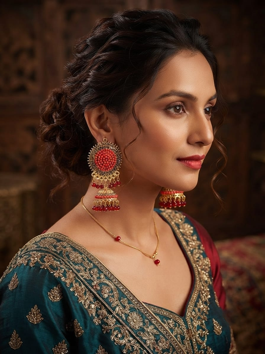 Traditional Zircon Jhumki Earrings