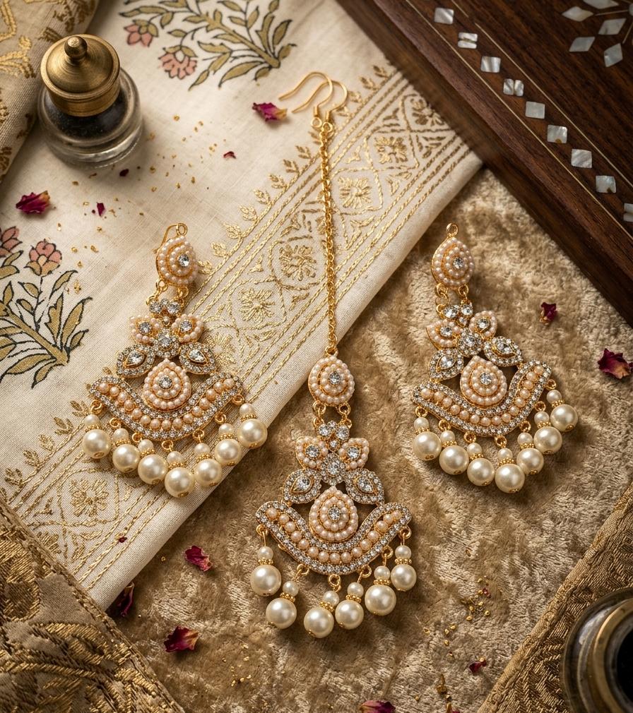 Maang Tikka Earrings Set