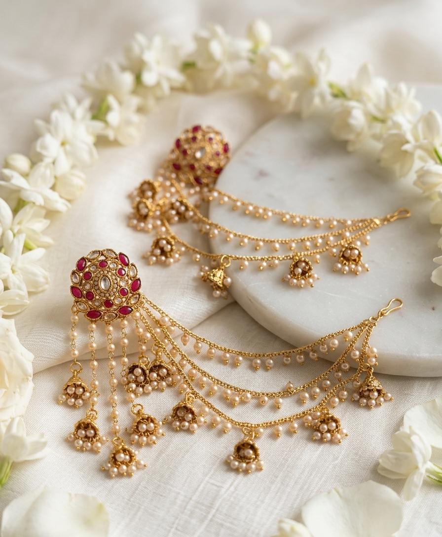 Floral Step Jhumka Earrings