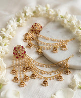 Floral Step Jhumka Earrings