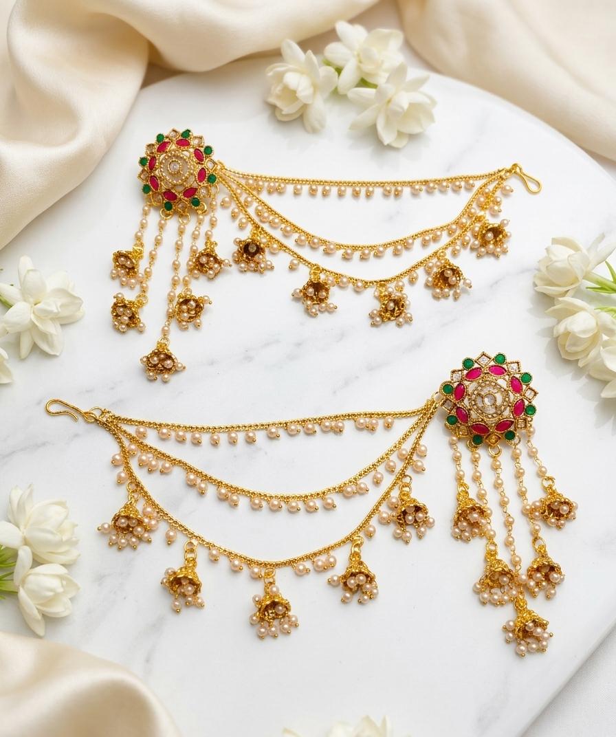 Floral Step Jhumka Earrings