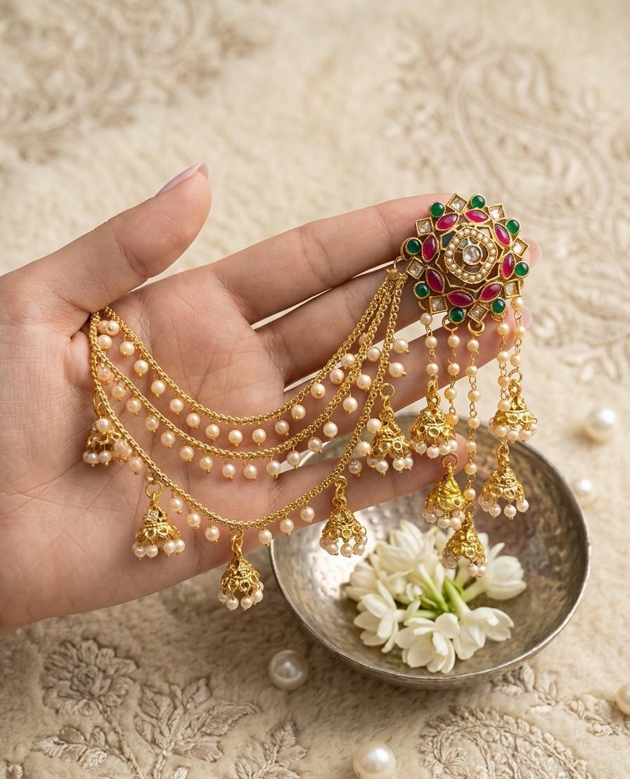 Floral Step Jhumka Earrings