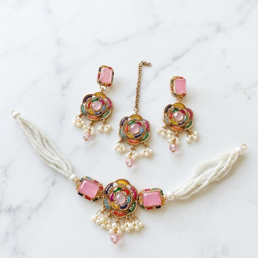 Turkish Pearl Polish Choker Set