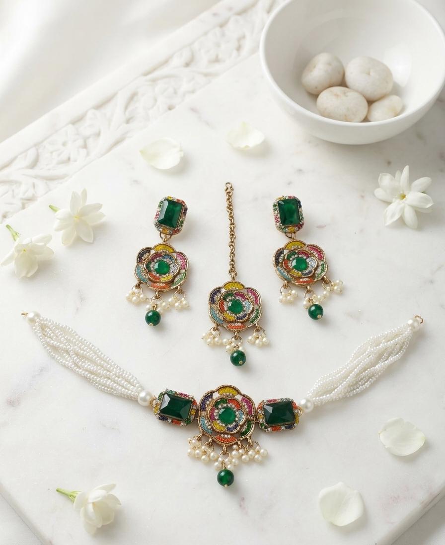 Turkish Pearl Polish Choker Set