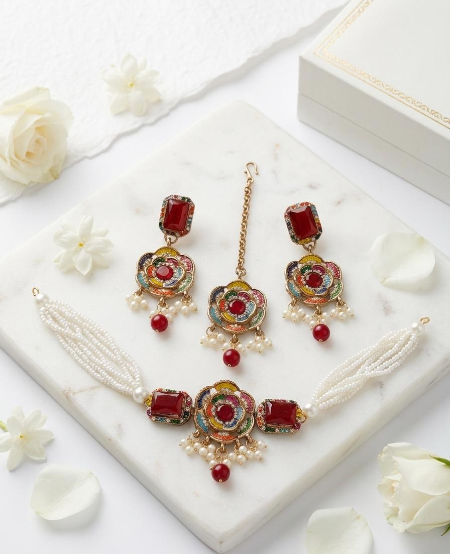 Turkish Pearl Polish Choker Set