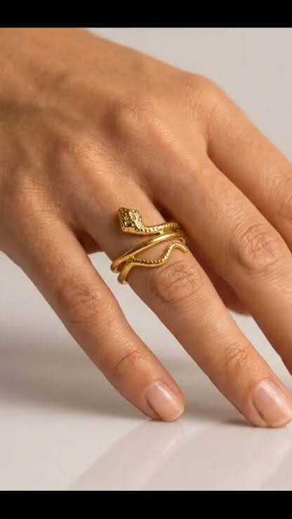 Textured Snake Serpent Ring
