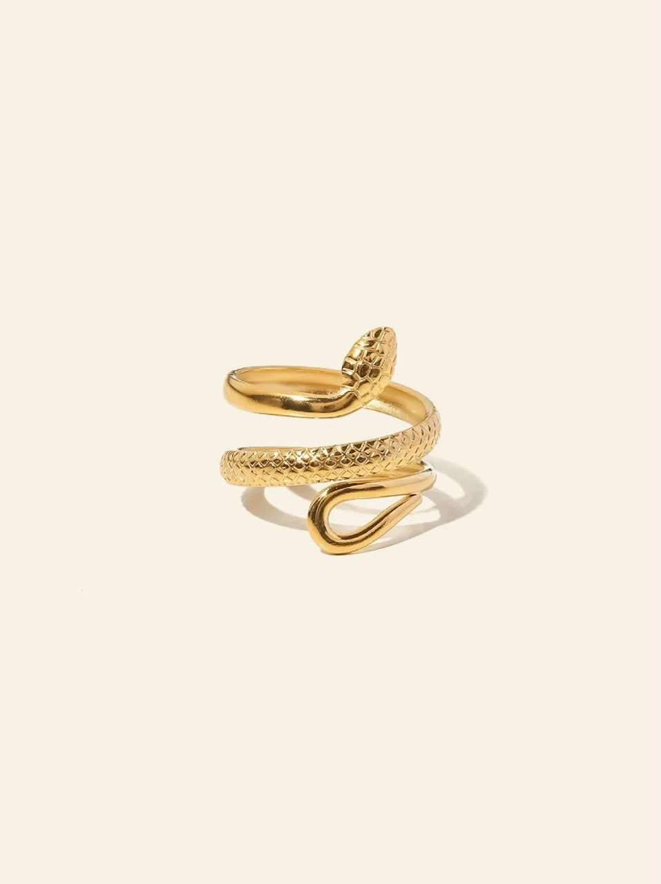 Textured Snake Serpent Ring